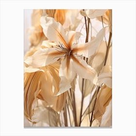 Boho Dried Flowers Gloriosa Lily Canvas Print