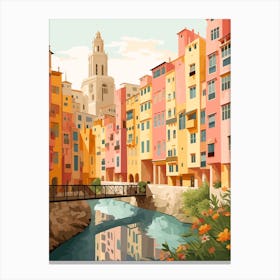 Girona Spain 2 Illustration Canvas Print