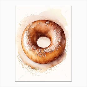 Cinnamon Sugar Donut Cute Neon 2 Canvas Print