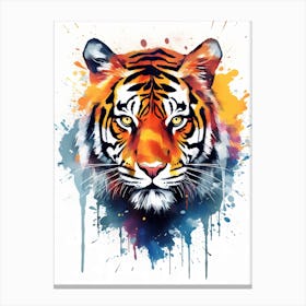 Tiger Art In Watercolor Painting Style 4 Canvas Print