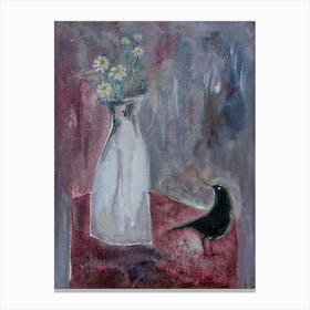 Nature on the Wall Still Life With A Blackbird Canvas Print