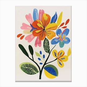 Painted Florals Peacock Flower 4 Canvas Print
