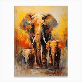 Elephant  Abstract Expressionism 3 Canvas Print
