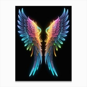Neon Angel Wings 18 Canvas Print