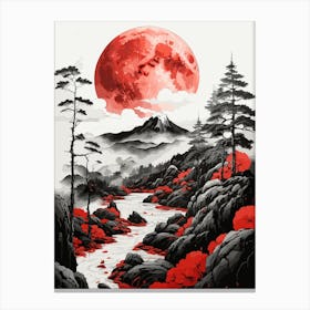 Mystical Japan Mountain Forest Canvas Print