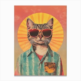 Vintage Retro Poster Cool Cat 15 Canvas Print