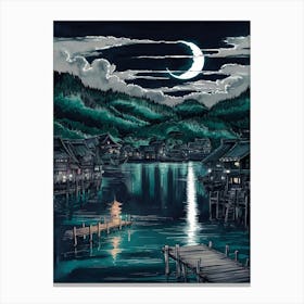 Moonlight Over Azure Canvas Print