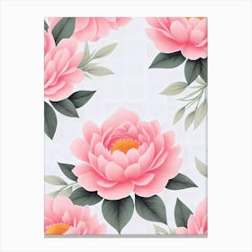 Pink Peony Flower Wallpaper Canvas Print