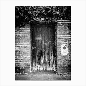 Old Wooden Door In London // Travel Photography Canvas Print
