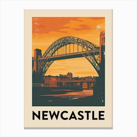 Newcastle Retro Vintage Travel Poster Canvas Print