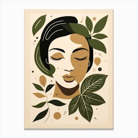 Woman With Leaves 6 Canvas Print