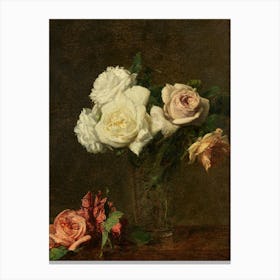 Roses In A Vase 1 Canvas Print