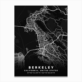 Berkeley California USA Black Map Canvas Print