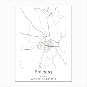 Freiberg Am Neckar,Germany Minimalist Map Canvas Print