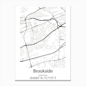 Brookside,United States Minimalist Map Canvas Print