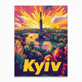 Aihrgdesign A 1970s Inspired Travel Poster For Kyiv 1 Canvas Print