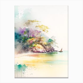 Koh Lanta Thailand Watercolour Pastel Tropical Destination Canvas Print