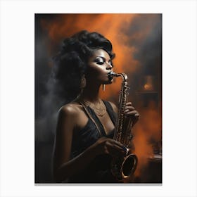 Music Blues Trumpet Saxophone 4 Canvas Print