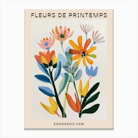 Spring Floral French Poster  Kangaroo Paw 3 Canvas Print