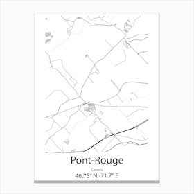 Pont Rouge,Canada Minimalist Map Canvas Print