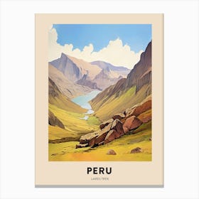 Lares Trek Peru 3 Vintage Hiking Travel Poster Canvas Print