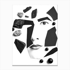 Black And White Portrait Of A Woman 5 Canvas Print