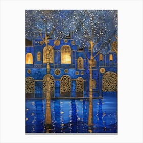 Gondolas At Night Canvas Print