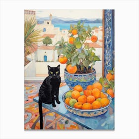 Cat On A Table 2 Canvas Print