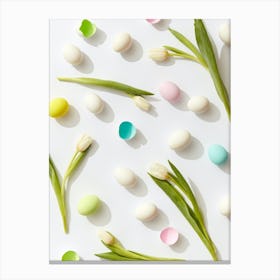 Easter Eggs On White Background Canvas Print