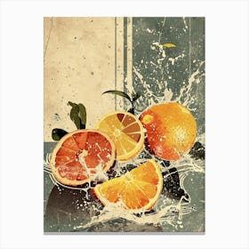 Citrus Fruits Paint Splash 3 Canvas Print