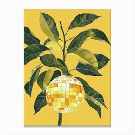 Disco Ball Lemon Tree Mosaic Painting Kitchen Canvas Print