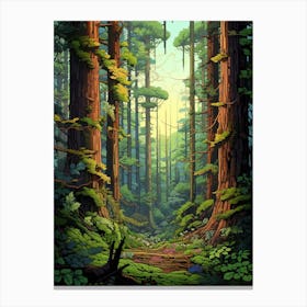 Knysna Forest Pixel Art 1 Canvas Print