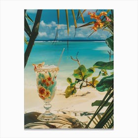 Tropical Drink On The Beach Canvas Print