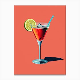 Red Cocktail Print Canvas Print