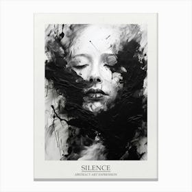 Silence Abstract Black And White 12 Poster Canvas Print