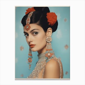Woman with Statement Earrings Canvas Print