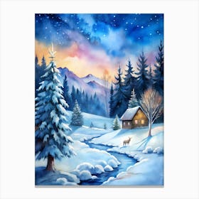 Winter Landscape Painting 2 Canvas Print