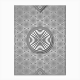 Geometric Glyph Sigil with Hex Array Pattern in Gray n.0074 Canvas Print