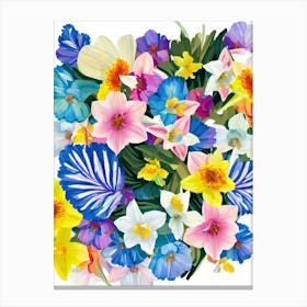 Daffodils Modern Colourful Flower Canvas Print