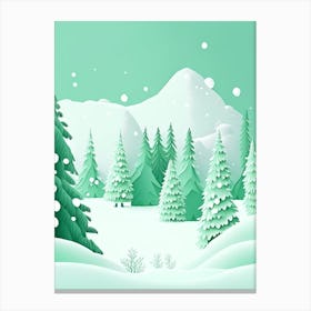 Winter Scenery, Snowflakes, Kids Illustration 1 Canvas Print