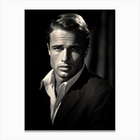 Black And White Photograph Marlon Brando Canvas Print