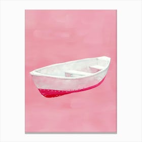 Boat On A Pink Background Canvas Print