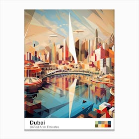 Dubai, United Arab Emirates, Geometric Illustration 4 Poster Canvas Print