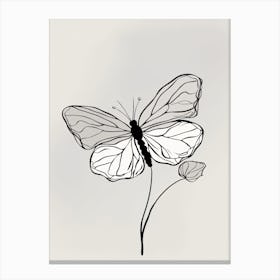 Butterfly Line Art Abstract 8 Canvas Print