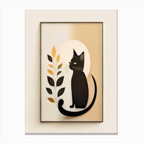 Cat Minimalist Illustration Canvas Print