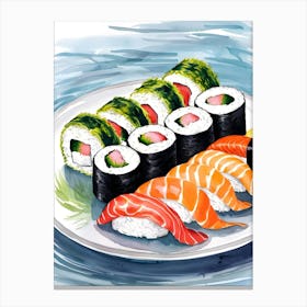 Sushi On A Plate Canvas Print