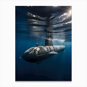 Submarine In The Ocean -Reimagined 1 Canvas Print