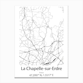 La Chapelle Sur Erdre,France Minimalist Map Canvas Print