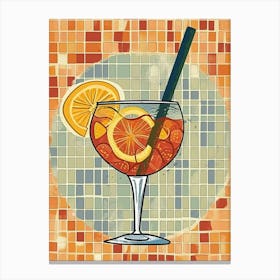 Cocktail On A Tile Background Canvas Print