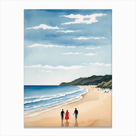 People On The Beach Painting (9) Canvas Print